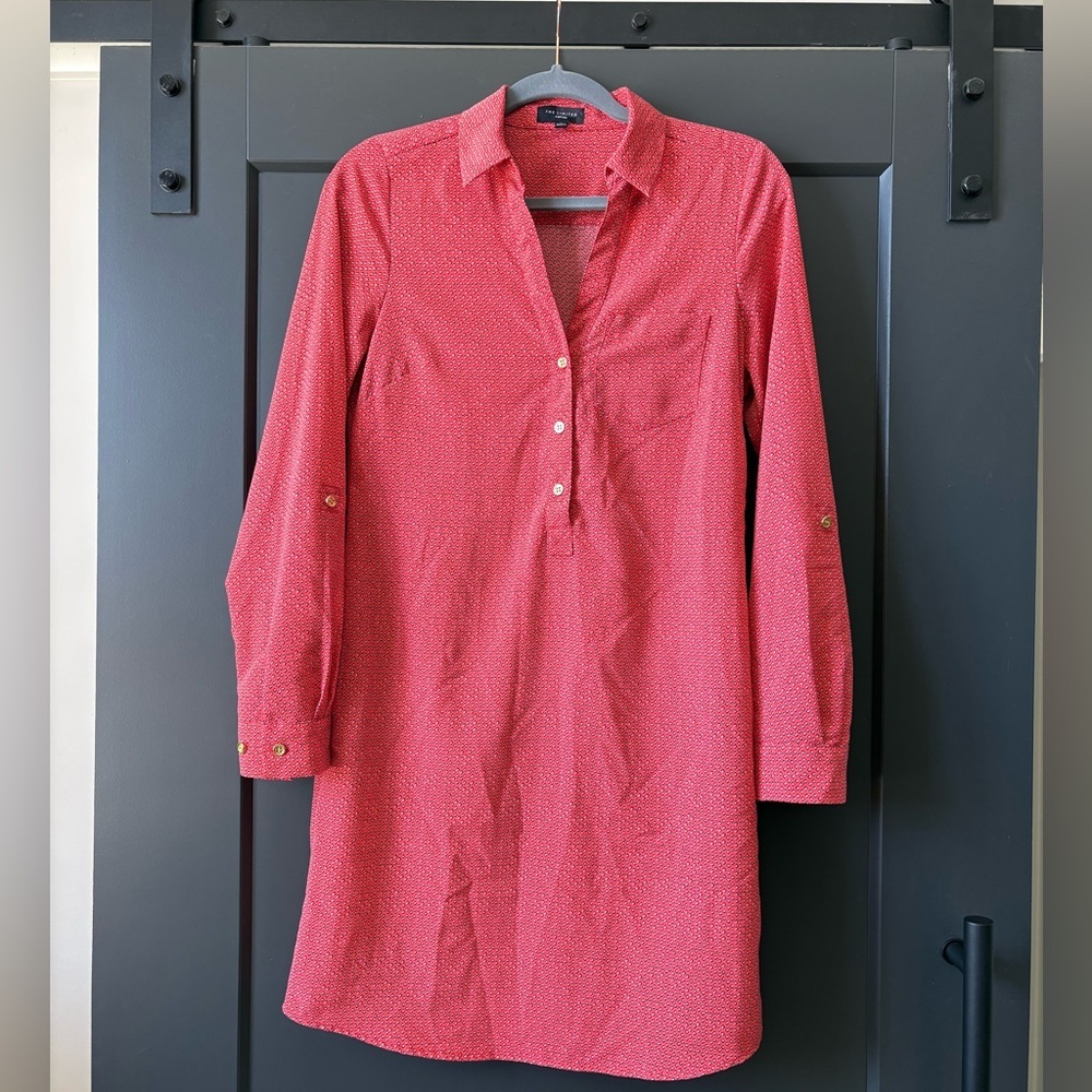 The Limited Ashton Coral Pattern Long Sleeve Dress